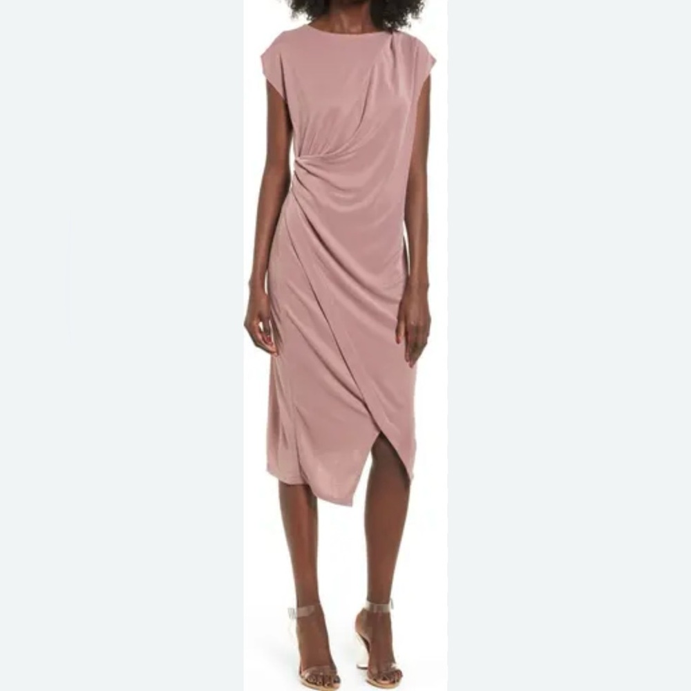 Topshop Asymmetrical Slinky Drape Midi Dress size 4